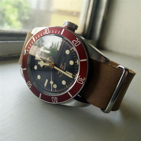 leather strap for tudor heritage black bay|tudor black bay nato strap.